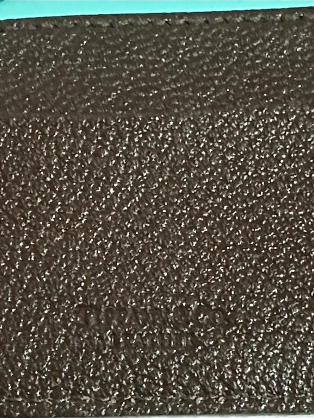 Tiffany & Co. Brown Textured Leather Card Holder Unisex